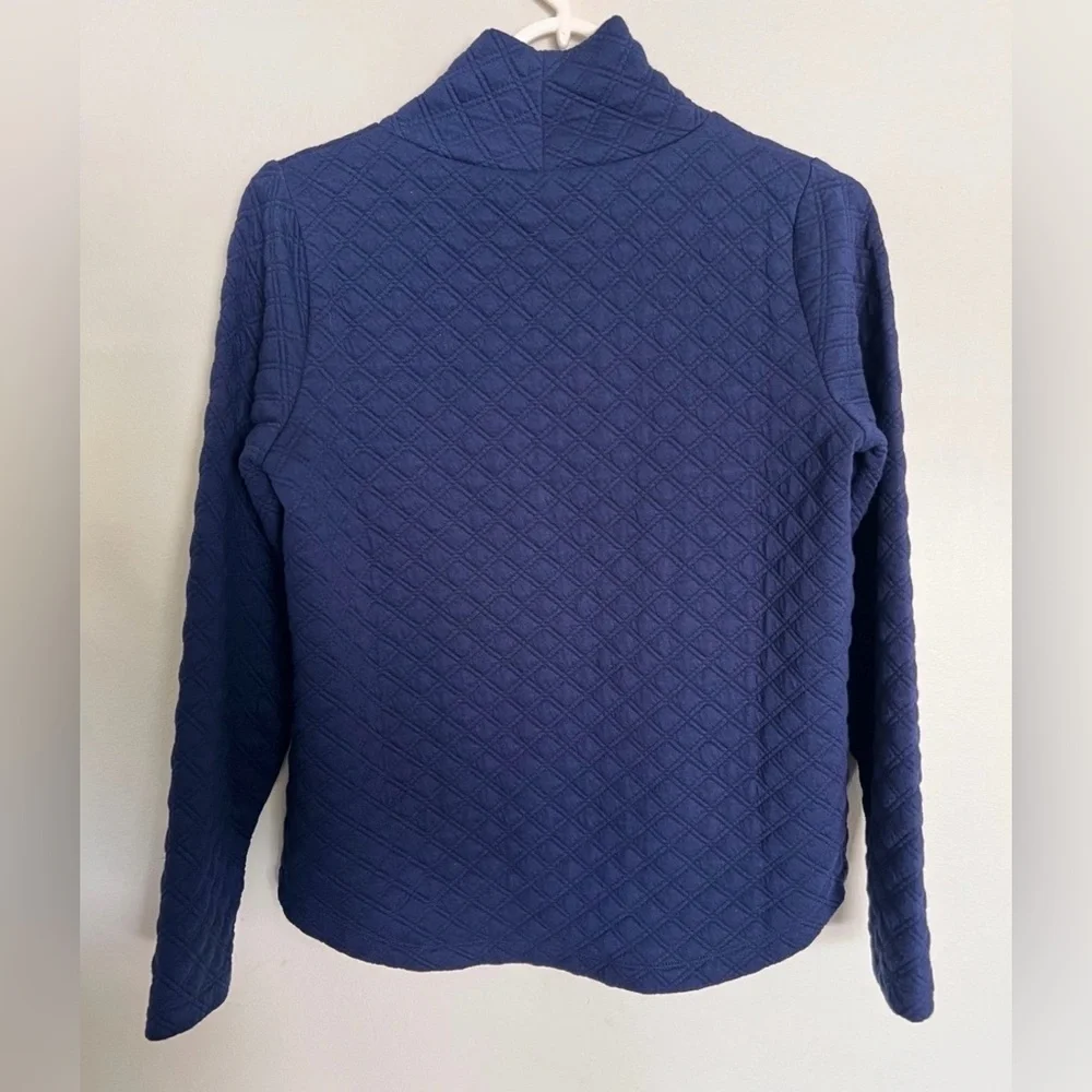 J.crew Quilted Mockneck Pullover Navy Sweater Size XXS EUC